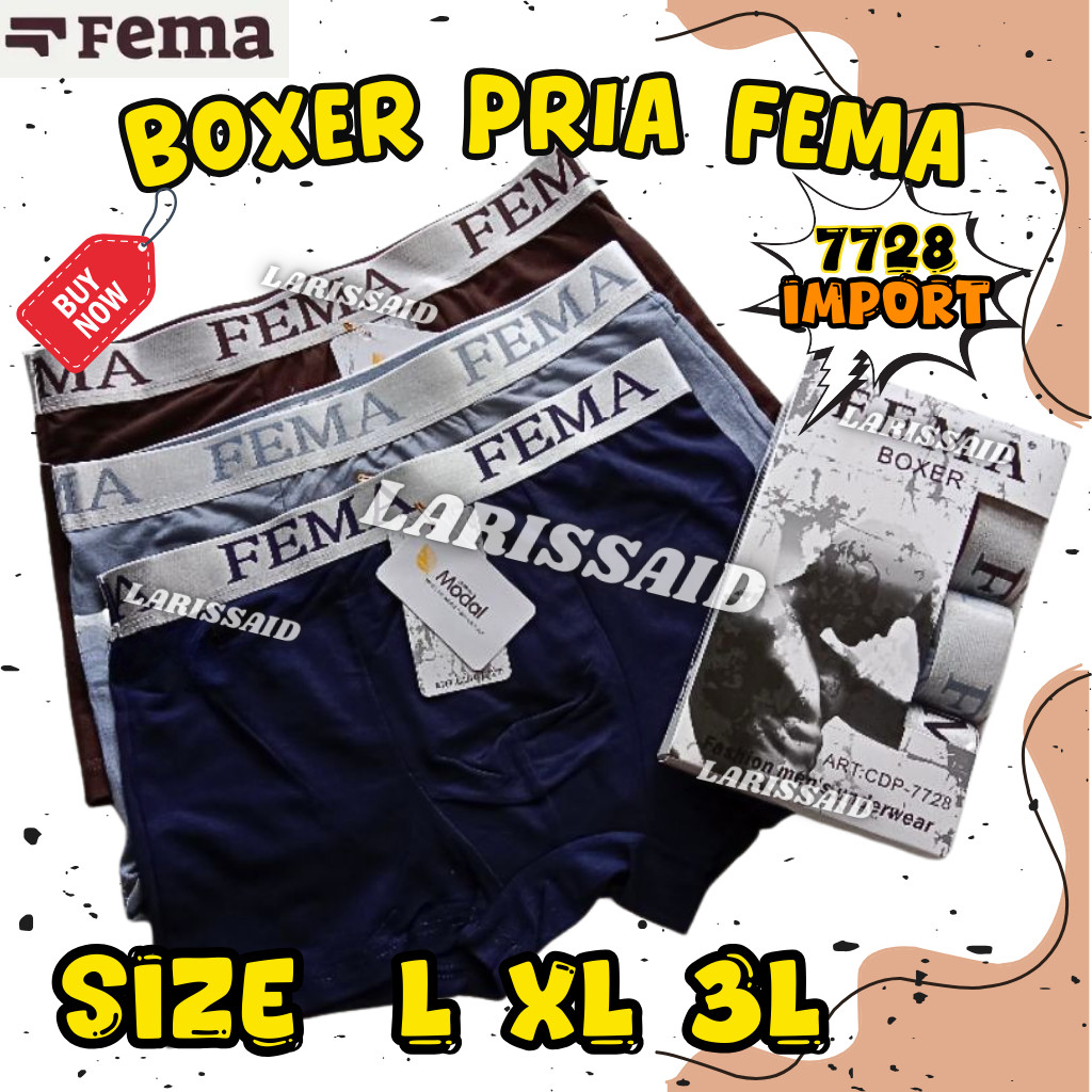 BOXER CD PRIA DEWASA JUMBO MURAH CELANA DALAM PRIA CD PRIA FEMA 7728