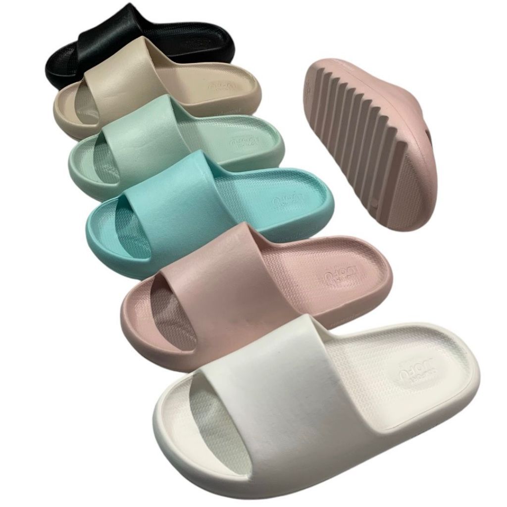 OS Luofu Sandal Selop Karet Wanita Polos Empuk E6224-E01 (A5) Luofu Import