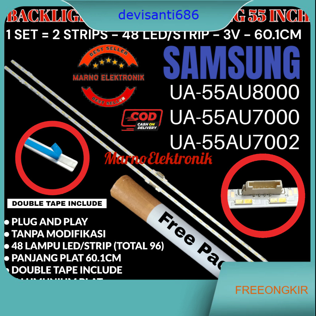 BACKLIGHT TV SAMSUNG 55 INC UA 55AU8000 55AU7000 55AU7002 UA55AU8000 UA55AU7000 UA55AU7002 LAMPU LED