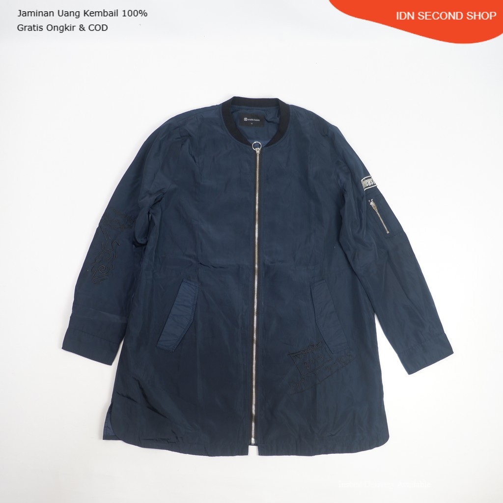 Arnaldo Bassini Long Zip Jacket Casual Outerwear – Preloved