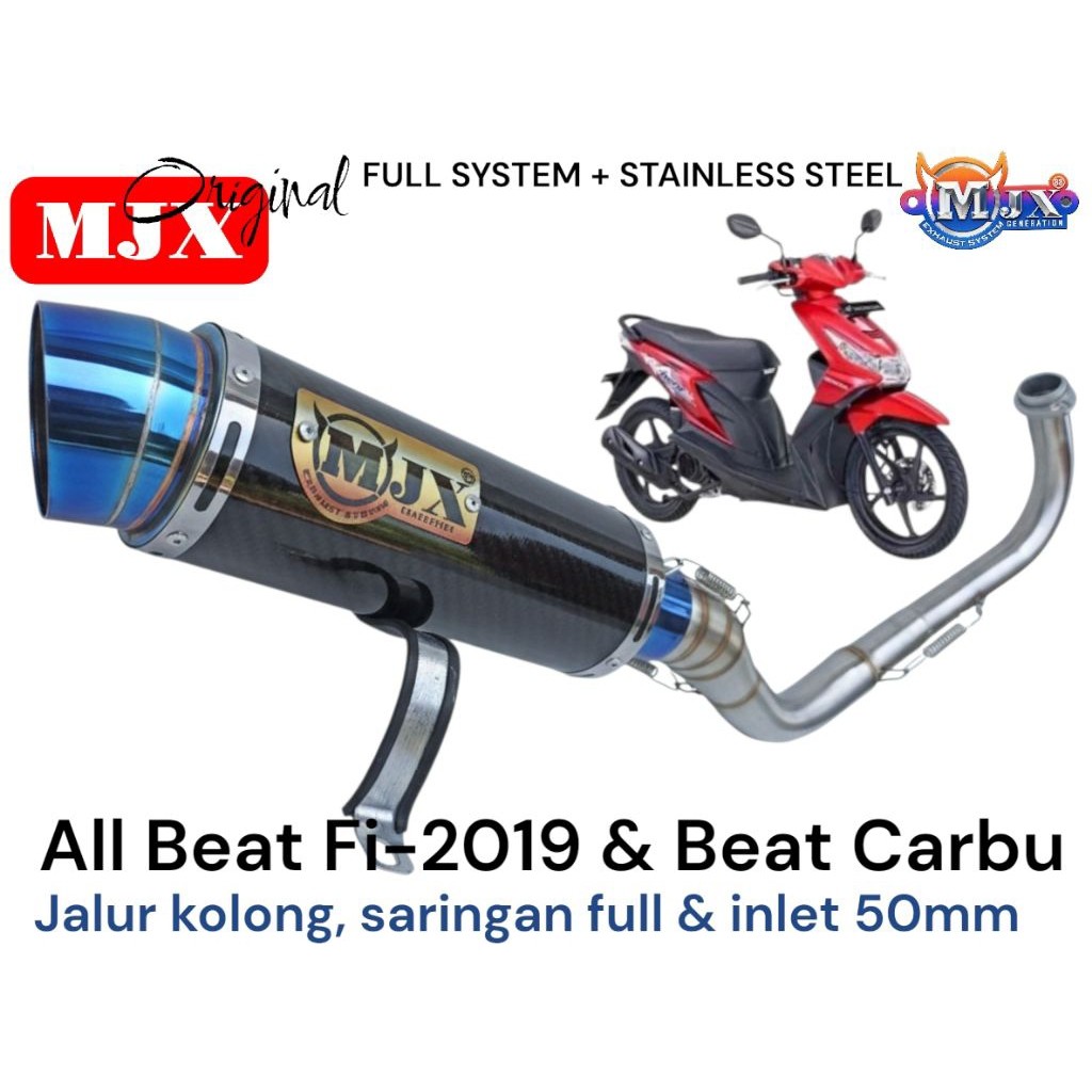 knalpot racing MJX ORIGINAL GOLD BEAT FI 2019 & BEAT KARBU