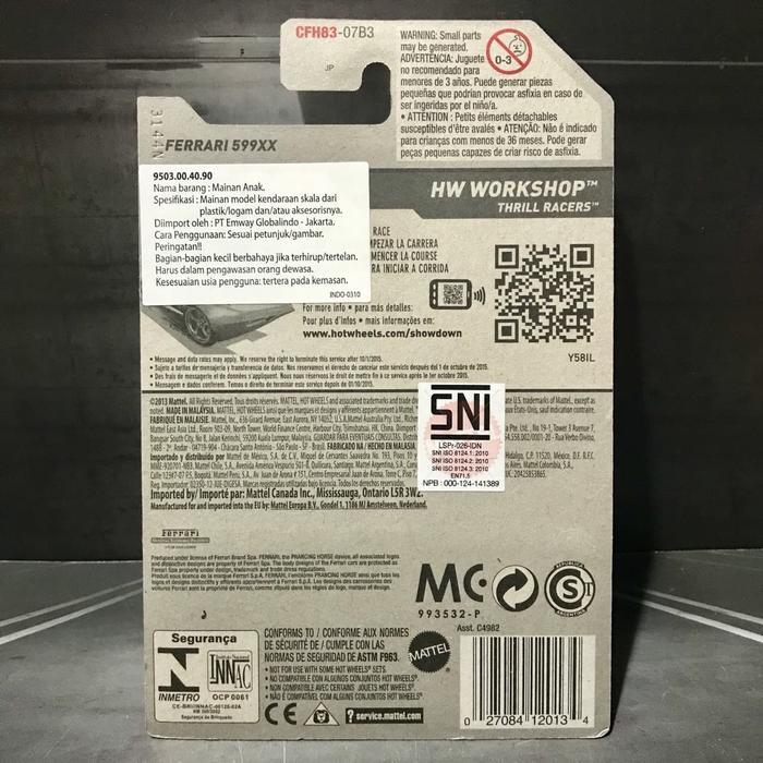 Hot Wheels Ferrari 599xx HW Workshop Thrill Racers Black Metallic