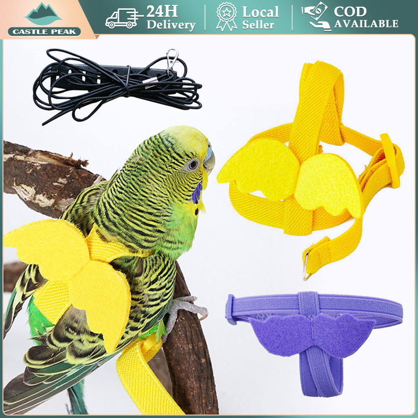 Parrot Harness Tali 2M Anti Lepas Nyaman Burung Parrot Pengikat Leash Bird Harness Walking Training 