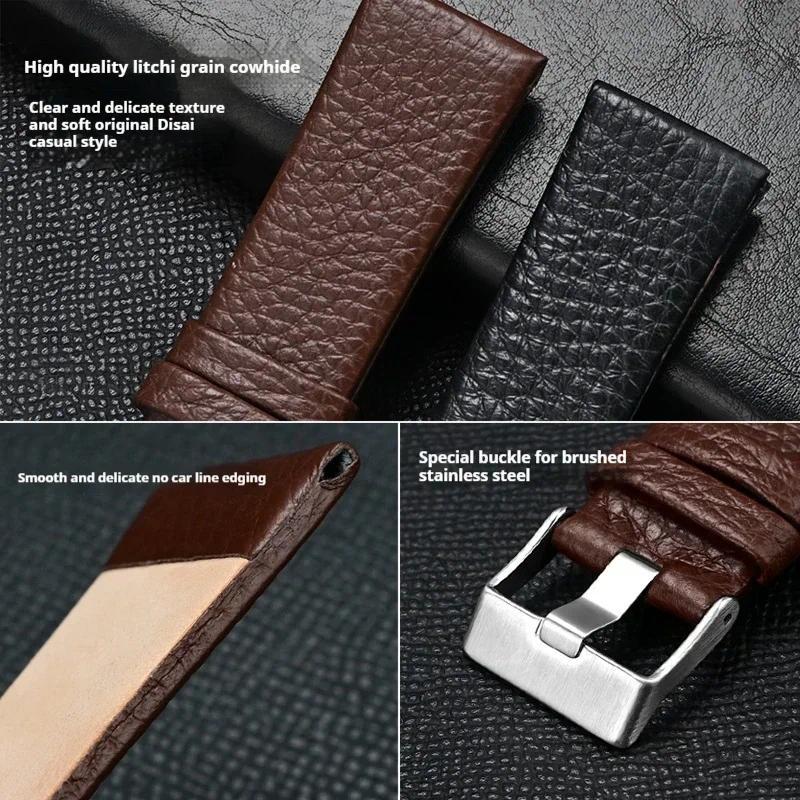 Genuine Leather Strap for esel DZ7312 DZ7314 22mm 24mm 26mm 27mm 28mm 20mm 32mm Black Brown Men Cowh