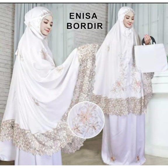 DEVIY BERKAH STORE Icam Shop Mukena Enisa Bordir Velvet / Mukena Dewasa / Mukena Murah / Mukena Cant
