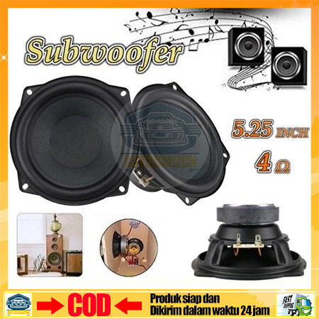 Siap, cod5.25 Inch HIFI Subwoofer Bass Karet Besar 4 Ohm Aktif Subwoofer Bass Mantap Magnet Besar