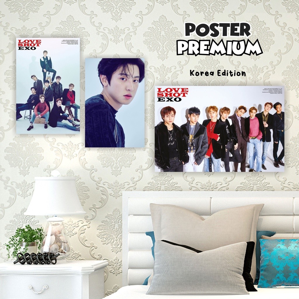 READY POSTER PREMIUM Pajangan Dinding Wall Decor EXO "LOVE SHOT" Kpop Sehun Chanyeol Suho D.O