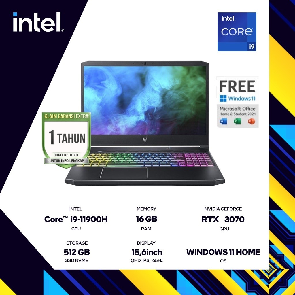 ACER PREDATOR HELIOS 300 PH315-54 I9-11900H 16G 512G RTX3070 15.6" QHD