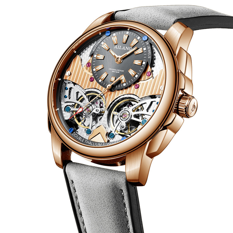 AILANG Automatic Mechanical Waterproof Sport Military Men Watch Luxury Double Tourbillon Man Wristwa