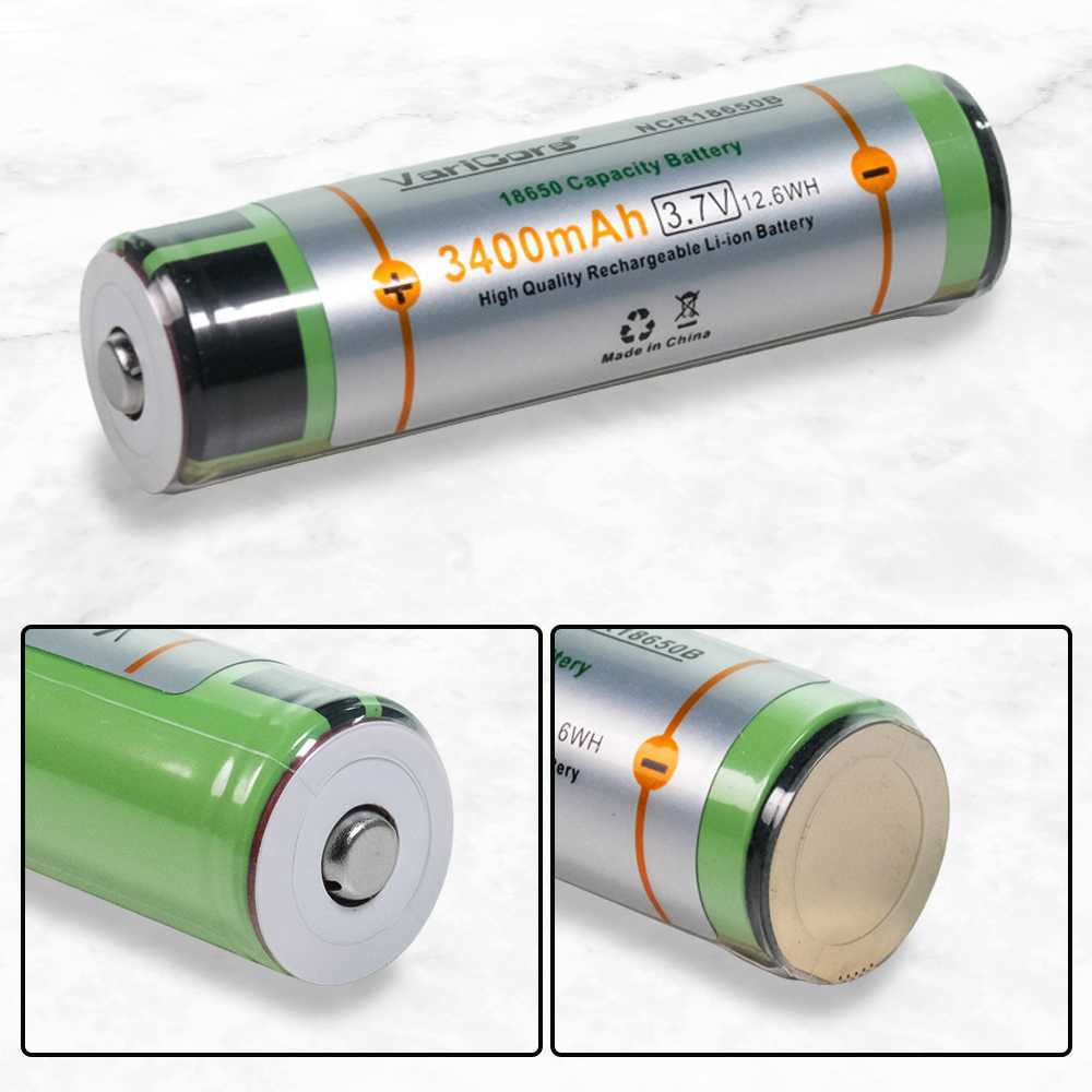 1pcs Baterai 18650 Rechargeable 3400mAh Button Top Li-Ion 3.7V High Quality Arus 3A Battery Senter S