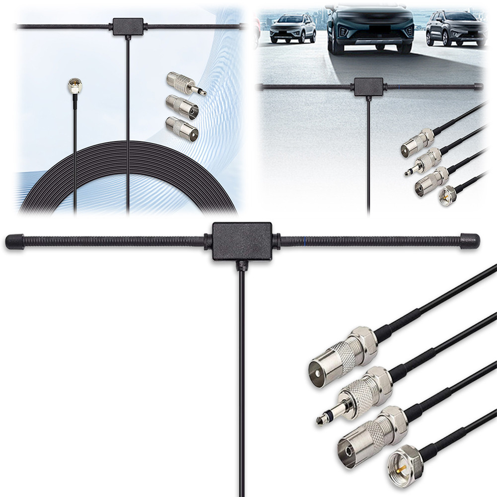 Universal Car Stereo AM FM pole Antenna Adhesive Mount  FM Sheep Horn Antenna for Car FM TV Rao Stat