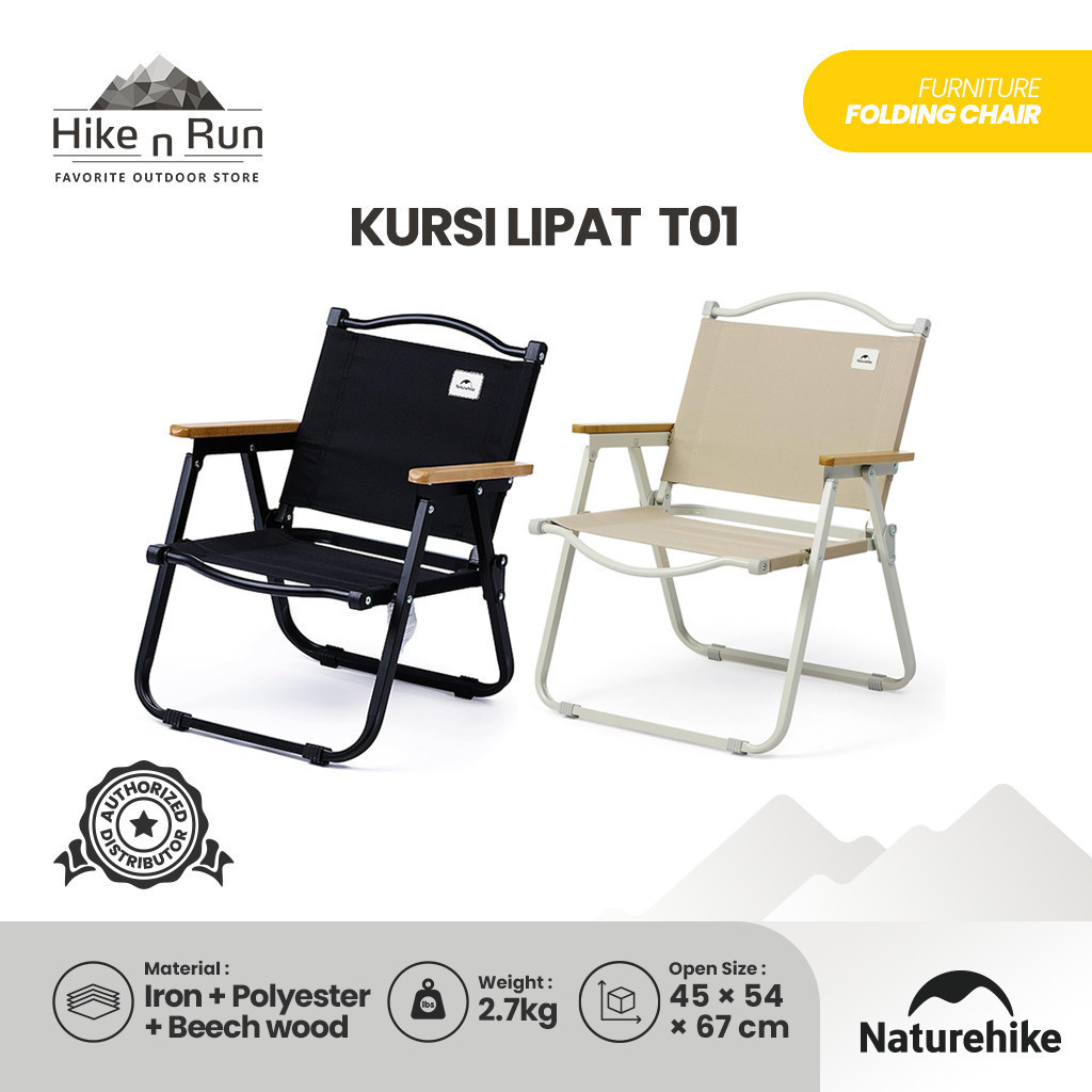 Naturehike Kursi Lipat Camping Mancing CNK2300JU012 Portable Outdoor Iron Chair Kursi Lipat Outdoor 