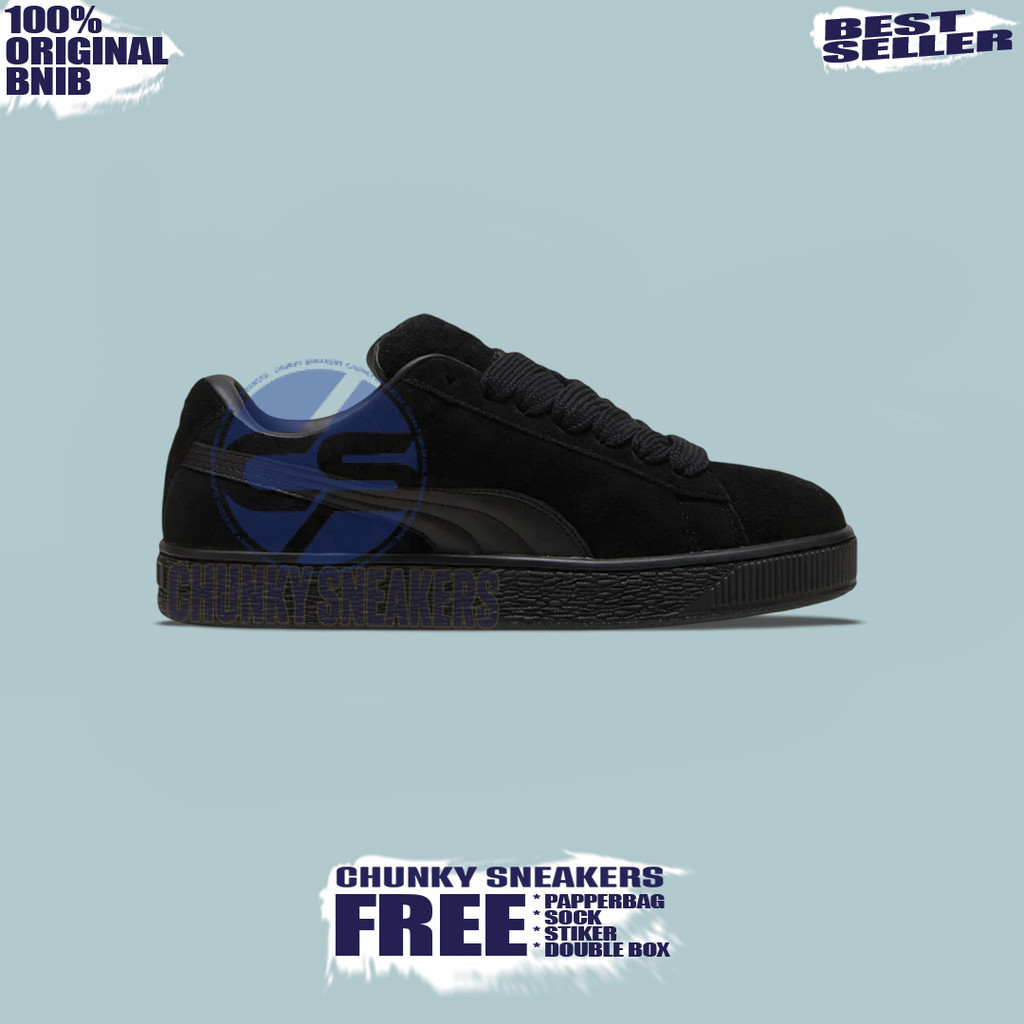 Sepatu Sneakers Puma Suede XL Triple Black 100% Original BNIB Unisex