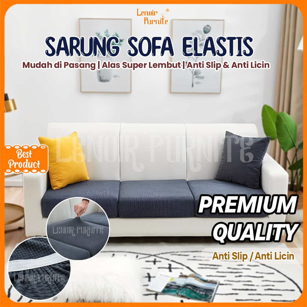 Lenoir Furnite Cover Sofa Lentur & Elastis / Sarung Sofa Sudut / Sarung Sofa Lembut 1-4 Seater