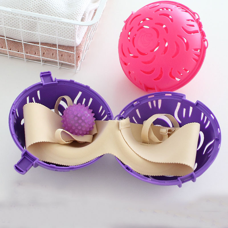 1Pc Creative Useful Bubble Bra Double Ball Saver Washer Bra Laundry Wash Washing Ball For House Keep