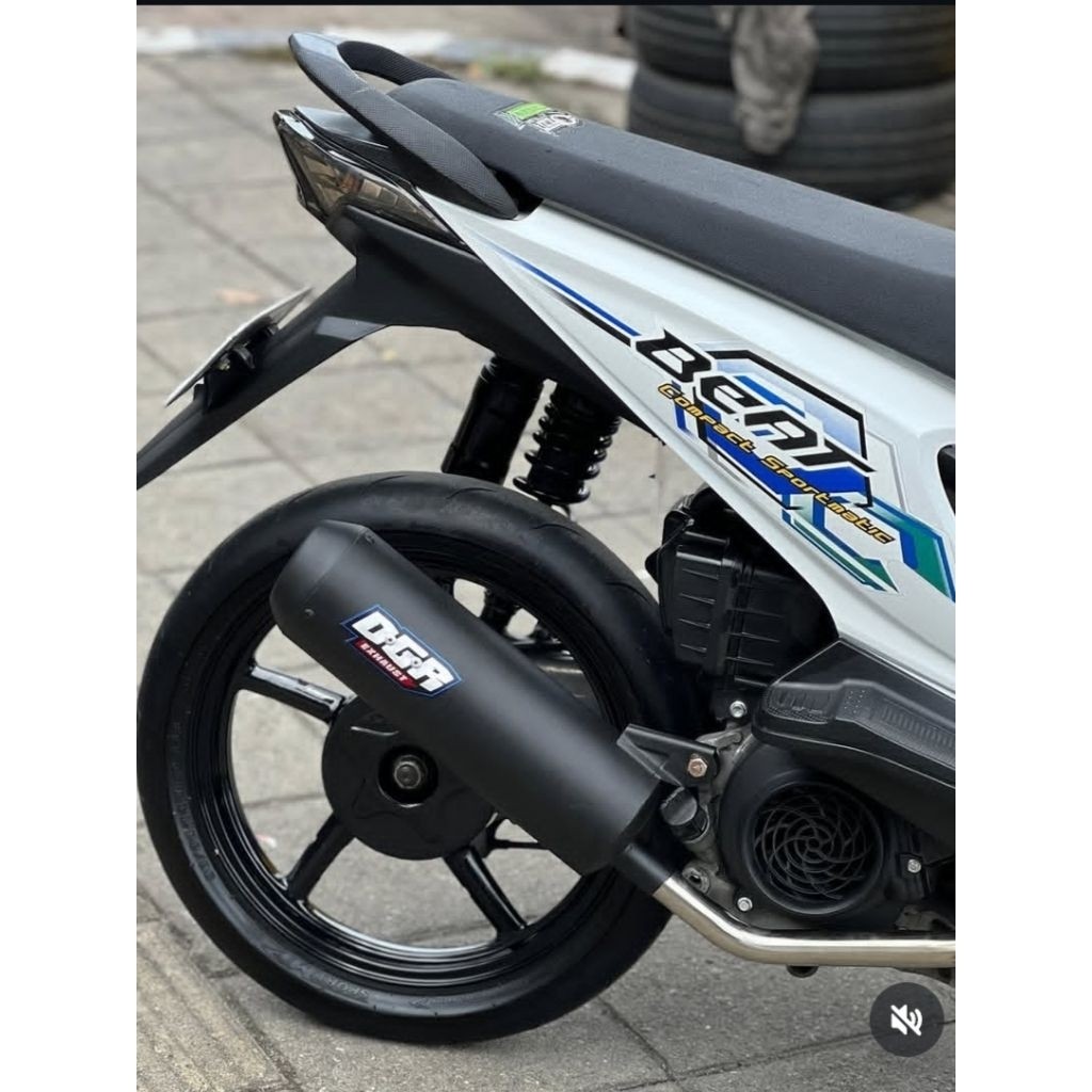 Striping sticker lis standar ori honda beat 2008 putih biru stiker beat 2008 karbu warna putih biru