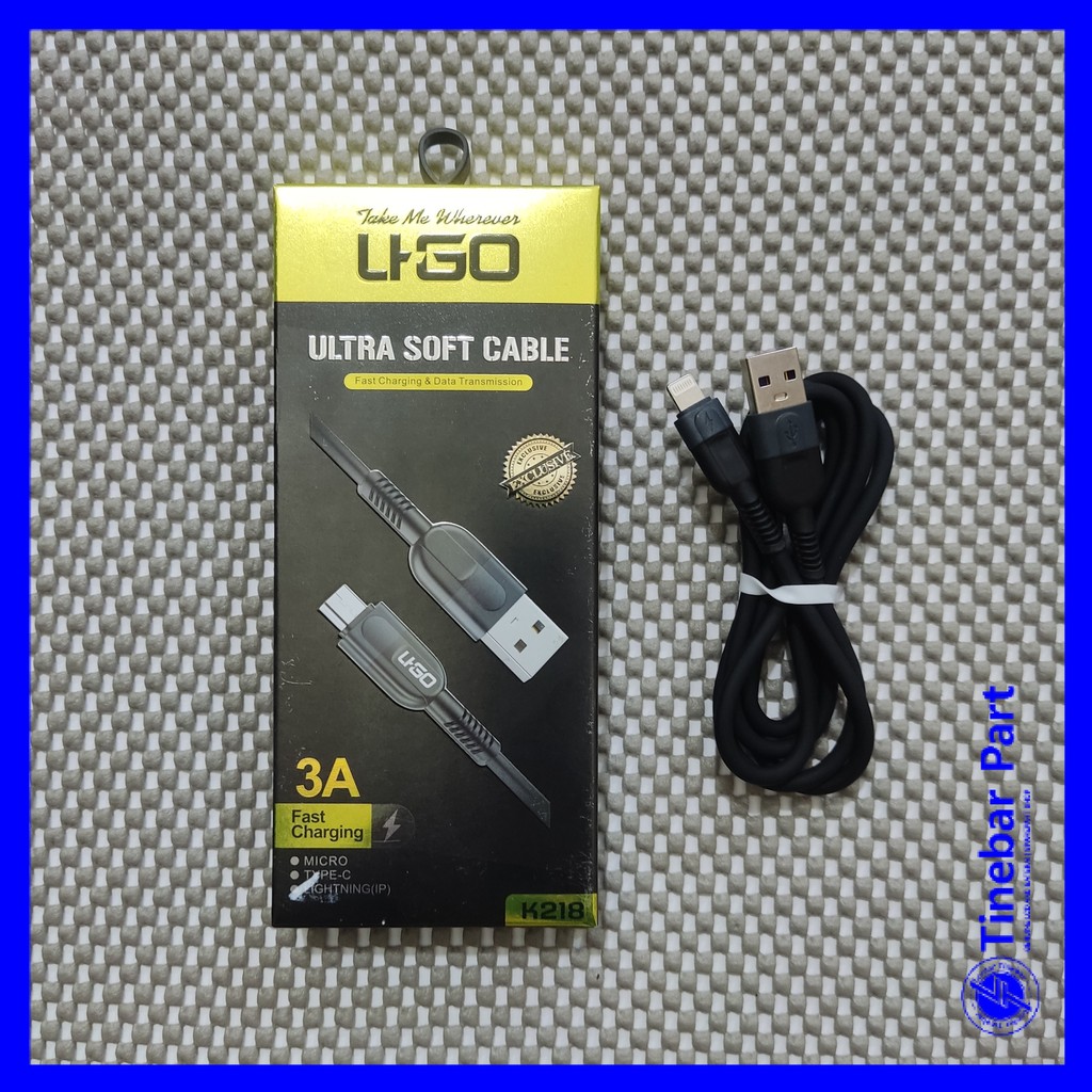 [K218] KABEL DATA FAST CHARGING 3A IPHONE/IP - IGHTNING 1 METER - UGO/LIGO
