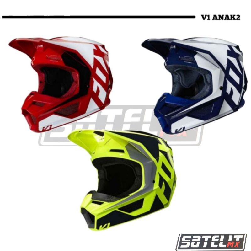 HELM FOX V1 ANAK.HELM MOTOCROSS ANAK FOX.HELM CROSS ANAK