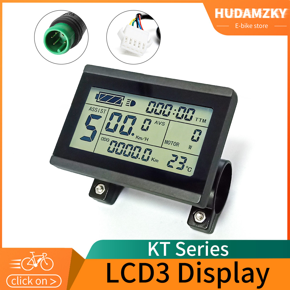 Layar Ebike KT LCD3/LCD3U 36V/48V 72V LCD3 kt-lcd led SM/Layar Tahan Air untuk Kit Konversi Sepeda L