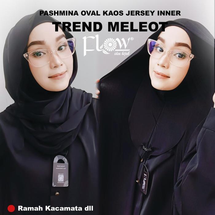 Pashmina Inner Instan Tutup Leher Kaos Jersey Korea Masker Panjang Muslim Jilbab Kerudung - Hitam