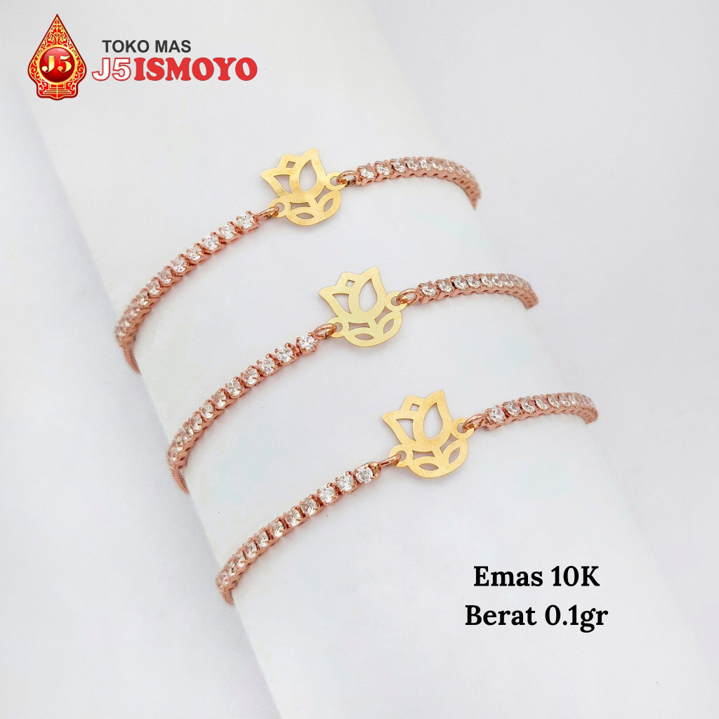 Gelang Tali Serut Kombinasi Emas Tulipa J5 Ismoyo