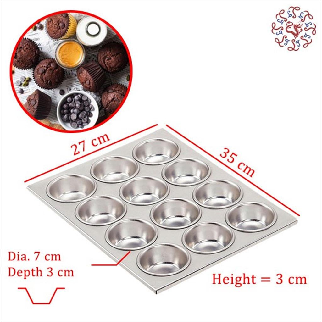 CRESTWARE Alumunium Muffin /  Cup Cake Pan / Loyang Kue Muffin 12 Hole