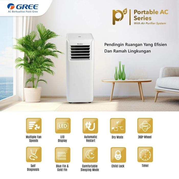 Gree AC Portable With Air Purifier Pendingin Ruangan GPC-05P2 | GPC-09P2 | GPC-12P2 Air Conditioner 