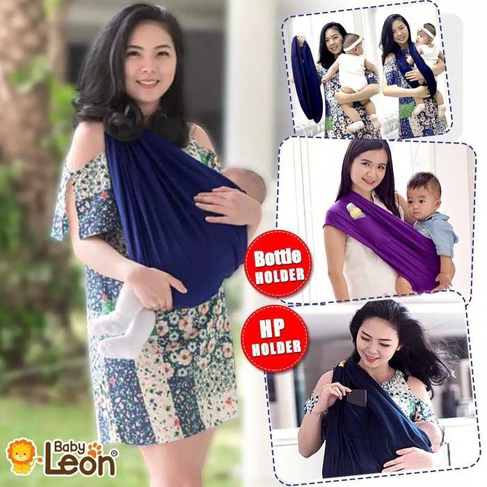 Gendongan Bayi Kaos/Geos Baby Leon Polos Warna NAVI Ukuran M dan L - NAVI, L