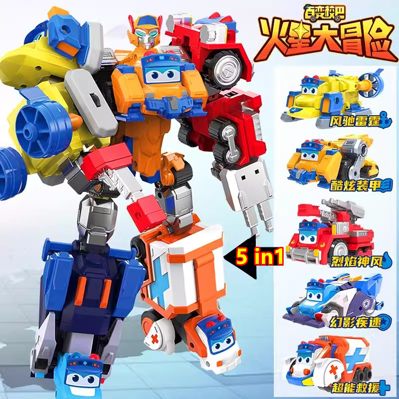 5 in 1 GOGO BUS ULTRA ROBOT PLAYSET Gogobus Transformation Deformed Variety Sool Bus Action Figure i