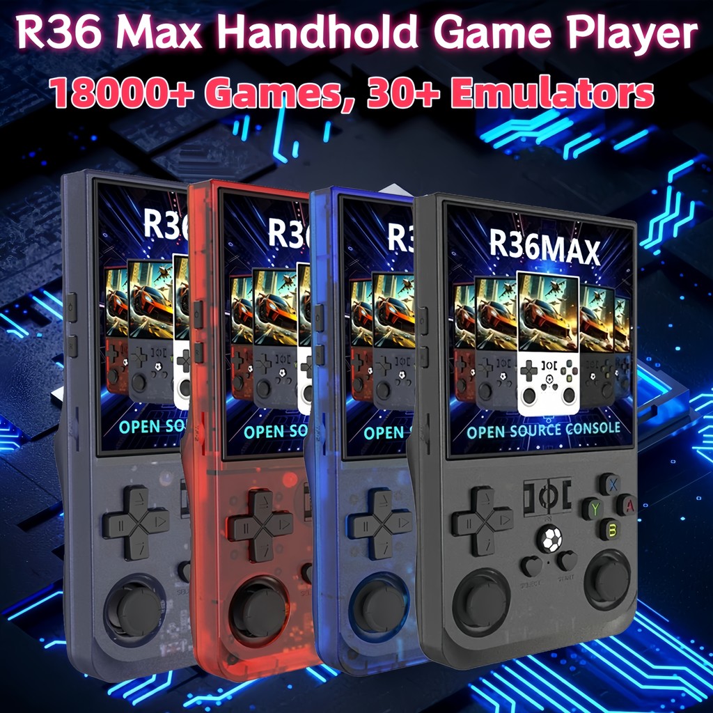R36 Max Portable Game Players for PSP PS1 PS2 Nitendo FC Games 30+ Emulators 18000+ Games 4in IPS 72