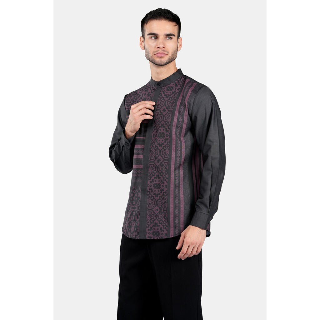 Benang Jarum - Festive Finesse Men Shirt Long Sleeve - Black