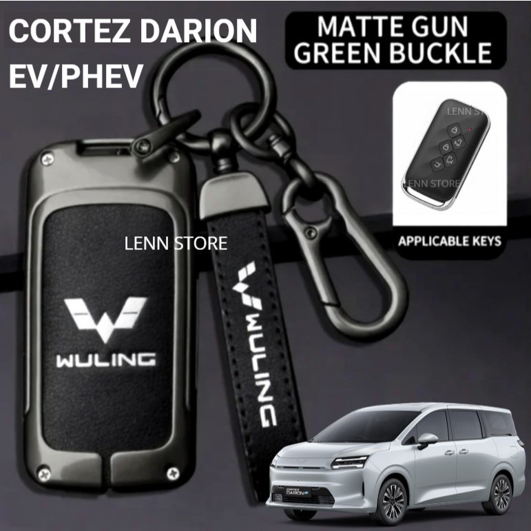 (RoarZone) Cover Sarung Kunci Remote Kulit Logam WULING CORTEZ DARION EV/PHEV 2025 2026