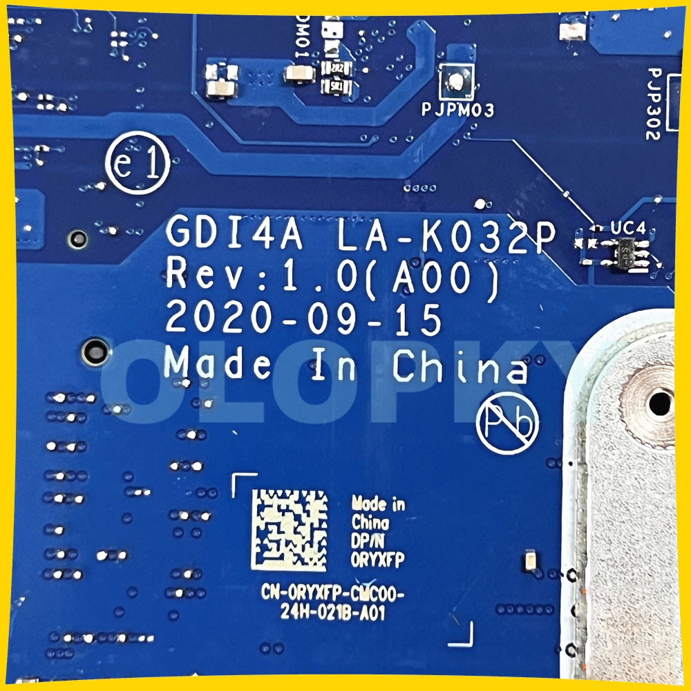 GDI4A LA-K032P Mainboard For Dell VOSTRO 3400 3500 Inspiron 3501 Laptop Motherboard With i3-1115G4 i