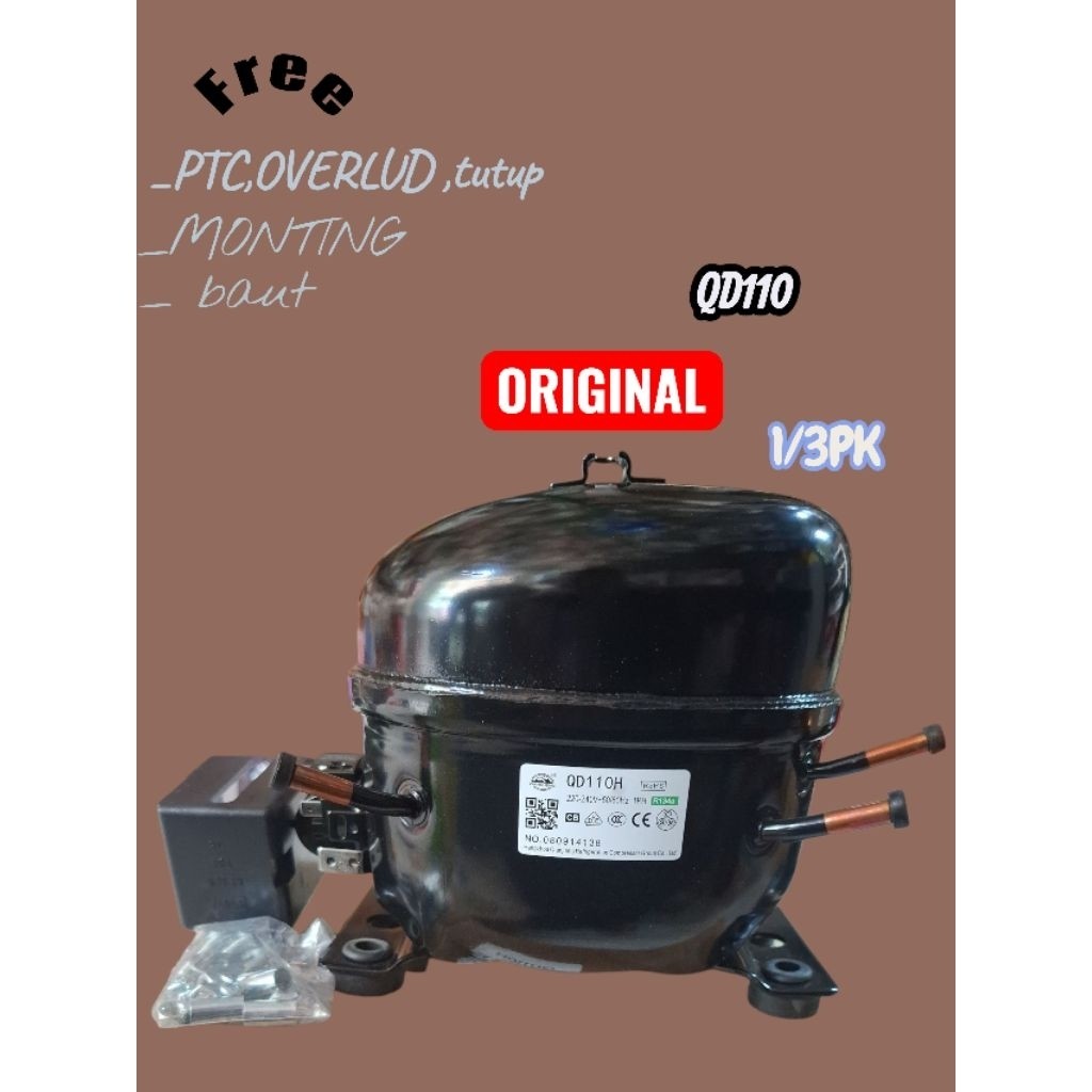 kompresor kulkas original wansheng QD65,QD91H,QD110 ASLI