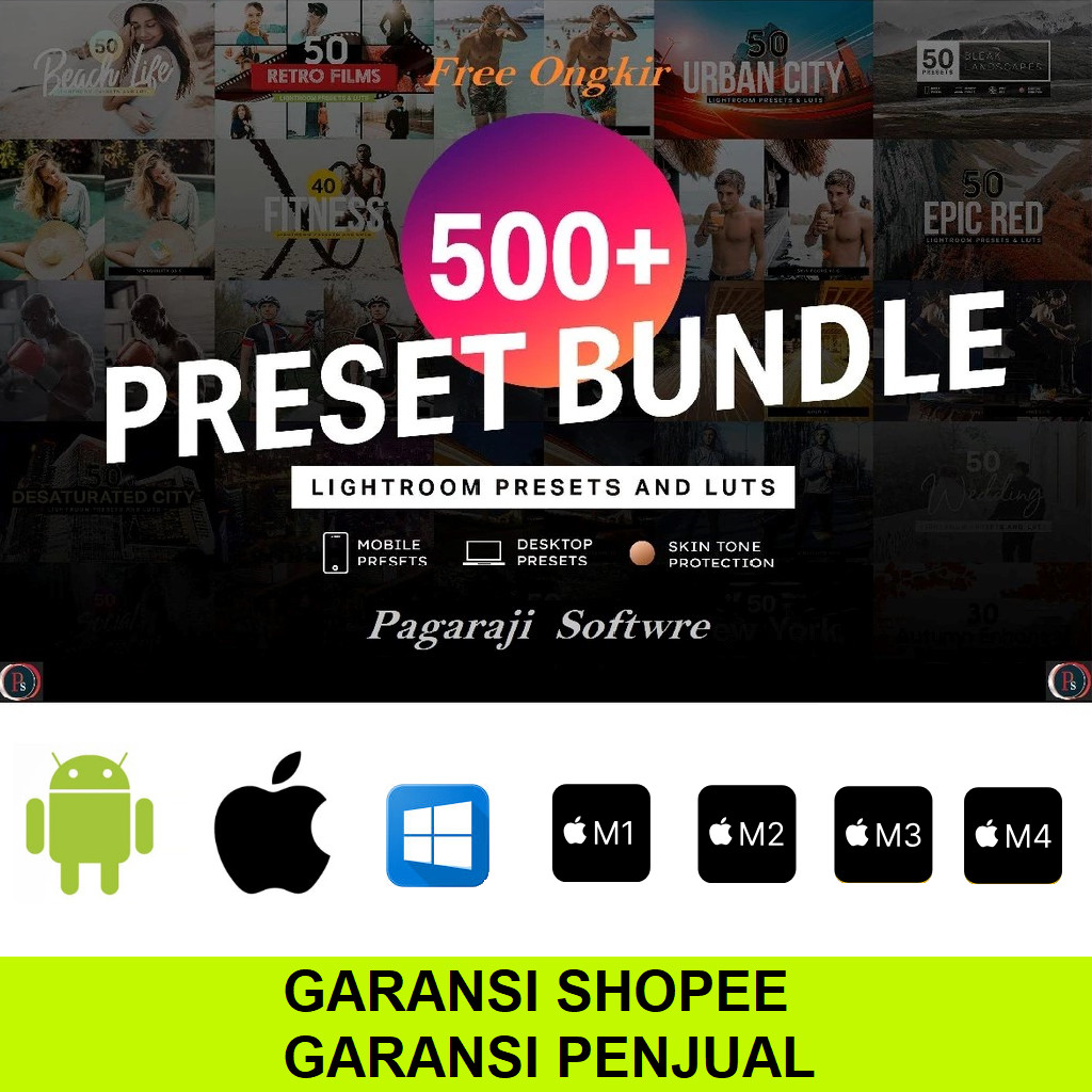 Presets LightRoom 500++ PC HP - Windows/MacOS & Android/iOS