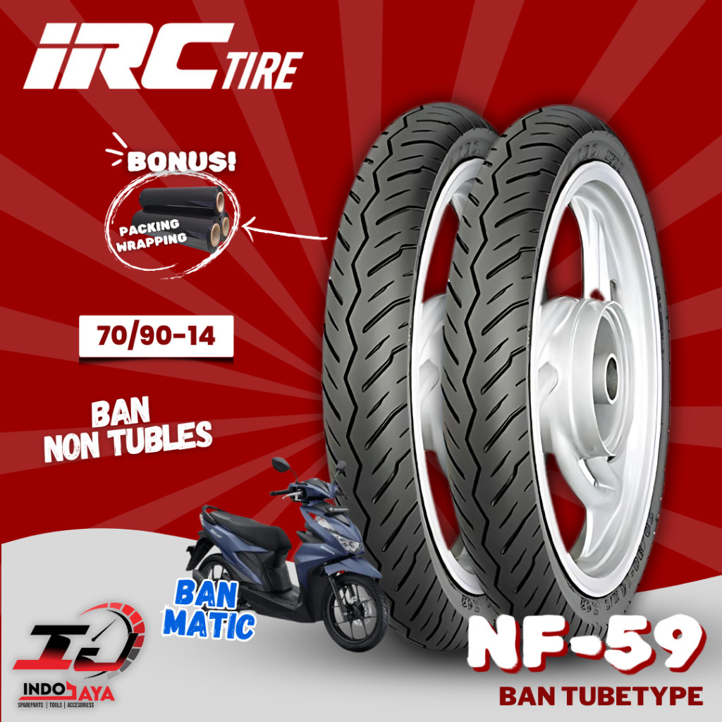 [READY COD] IRC NON TUBLES / TUBETYPE NF59 (70/90-14) BAN IRC TUBETYPE NF 59 / NF-59 / BAN LUAR FDR 