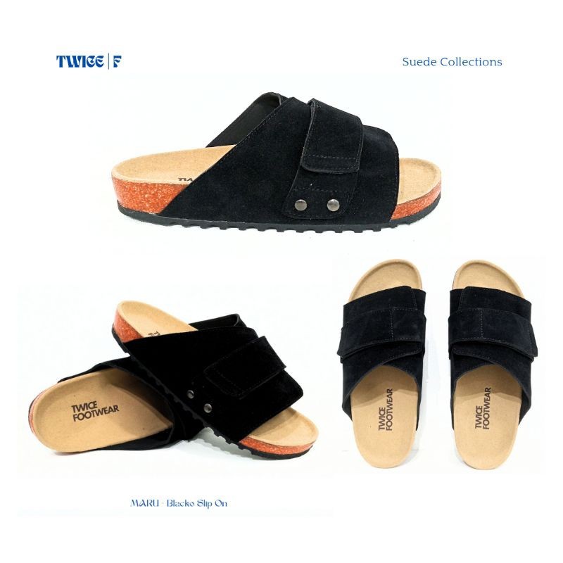 Custom TradeMark | Twice Slip On Suede | Sandal Slip On Suede Unisex | Sandal Suede Slip On | Sandal