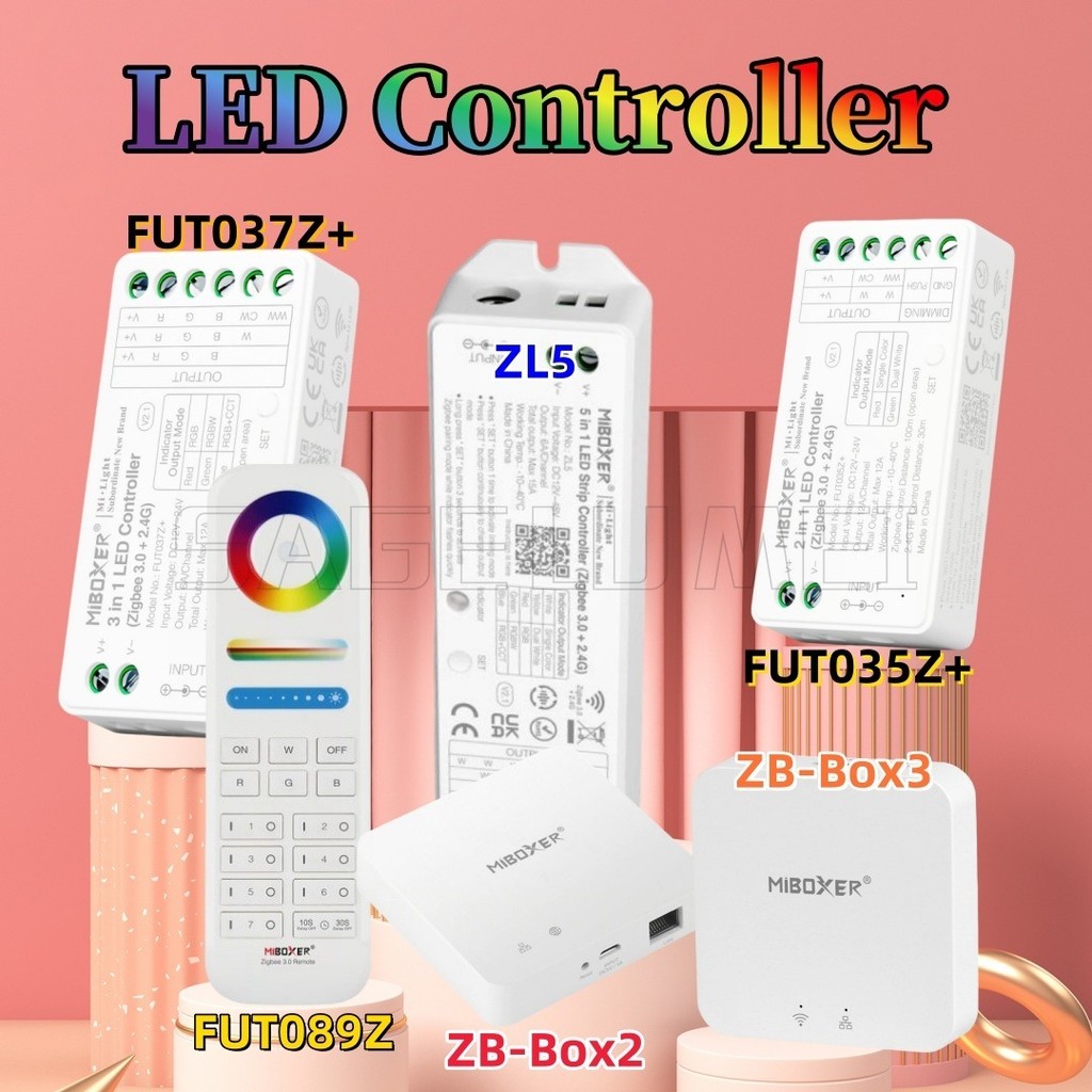 FUT035Z FUT037Z FUT089Z ZL5 ZB-Box2 MiLight Miboxer Zigbee3.0+2.4G Single Color mmer CCT RGB RGBW RG