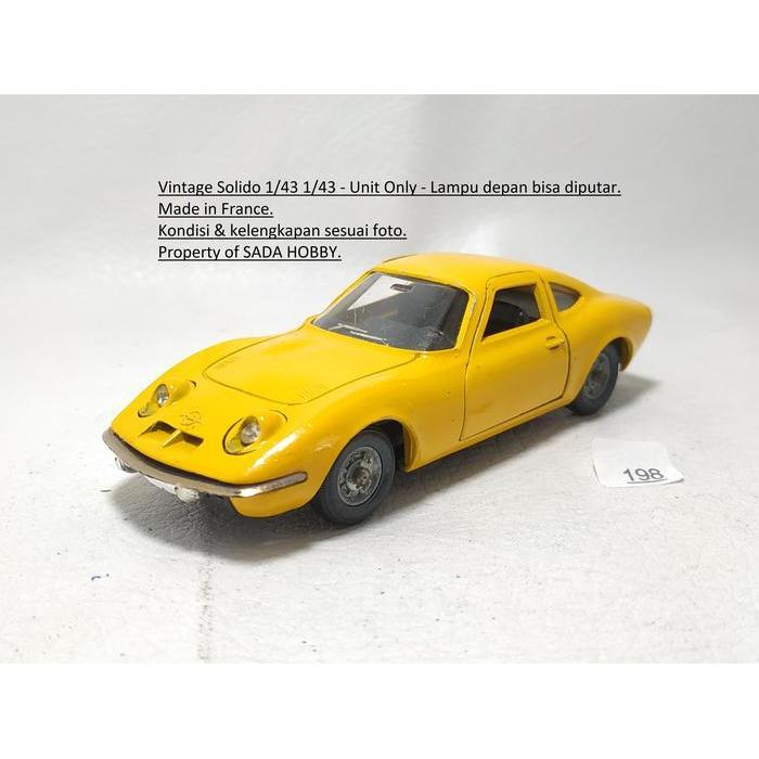 Solido France Skala 1/43 Opel GT Kuning Vintage