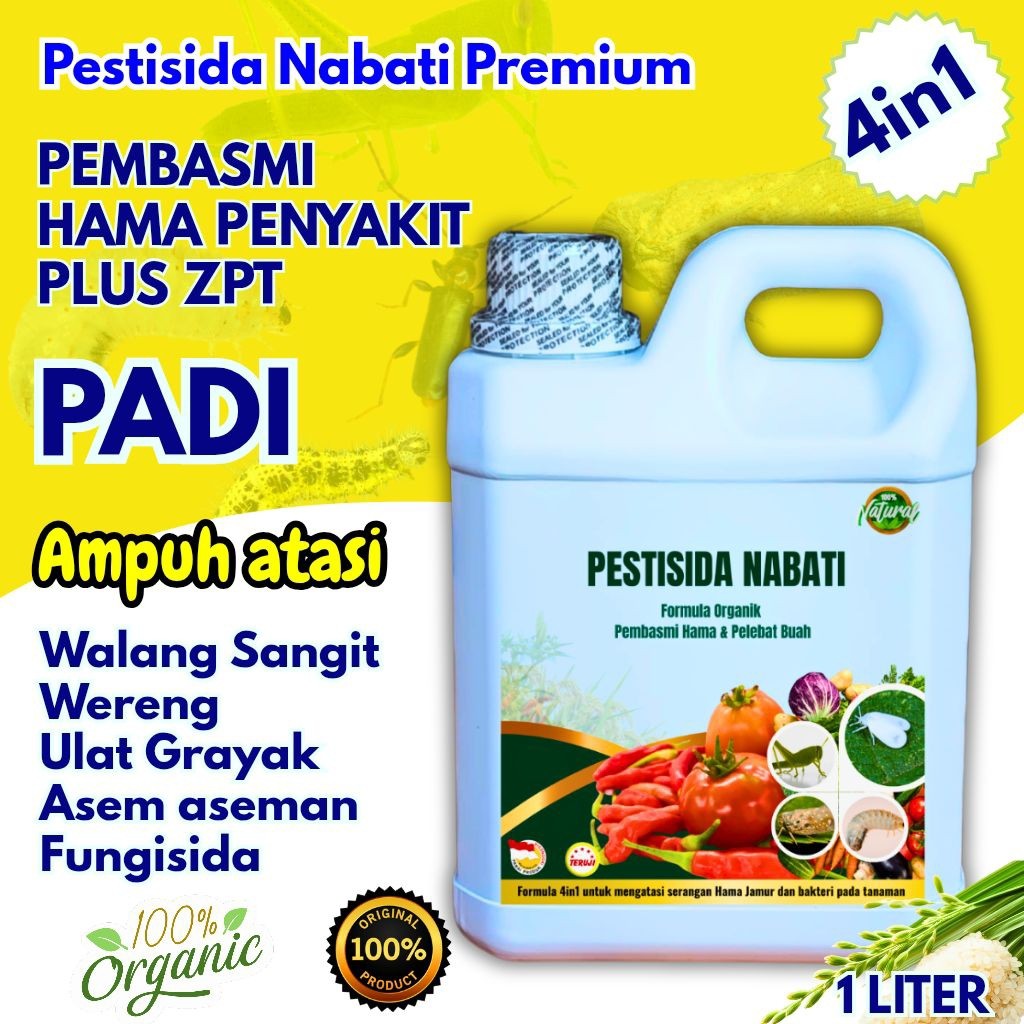 Pestisida Nabati Formula Organik Pembasmi Hama Tanaman Padi 1L Plus ZPT Pelebat Buah | Pestisida Nab