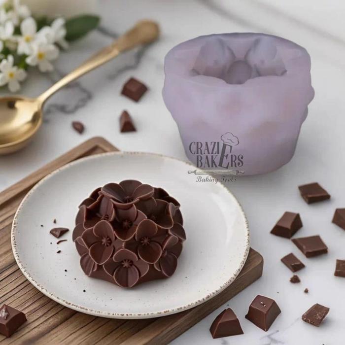 Cetakan Silikon 3D Pudding Mousse Jelly  Hydrangea Flower - Bunga Hydrangea