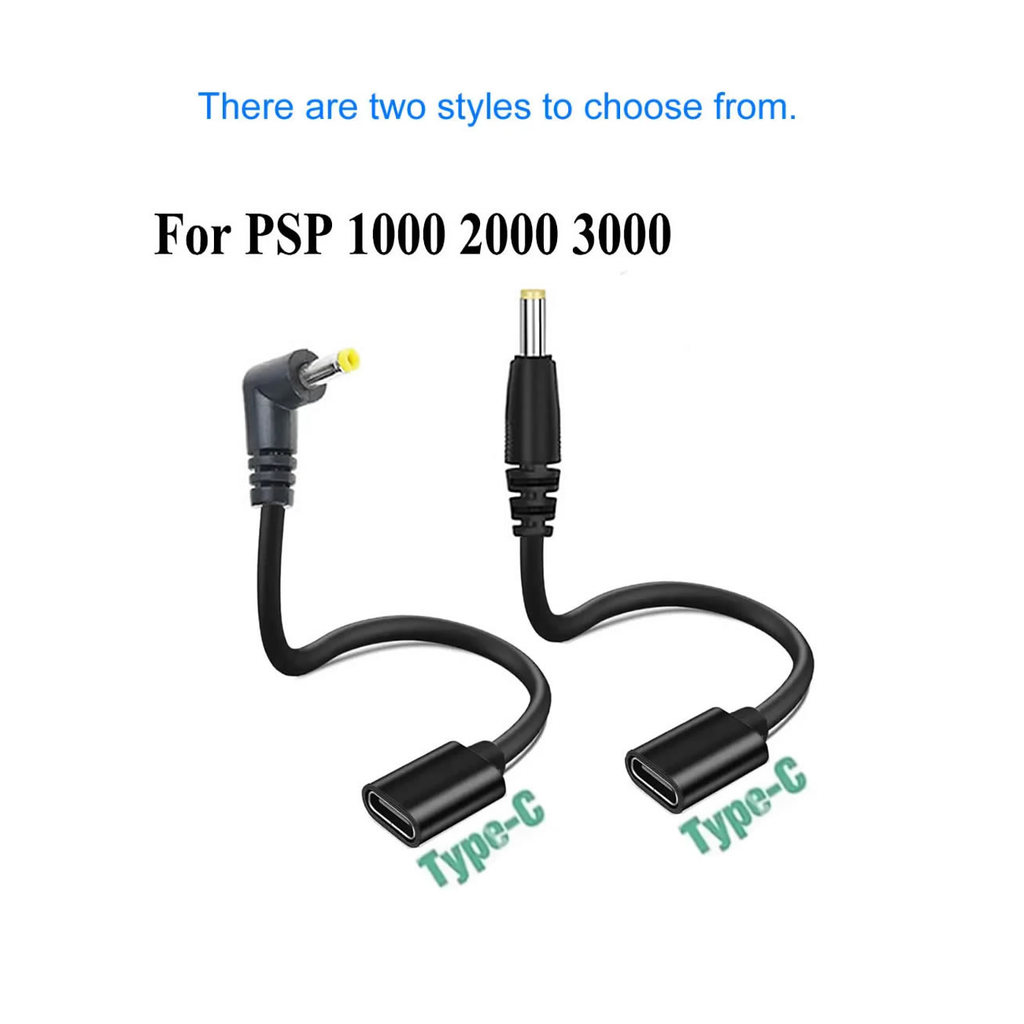 USB-C to PSP arger Cable, 20cm Short Cord for PSP 1000, 2000, 3000, USB C Type C Female to DC Power 