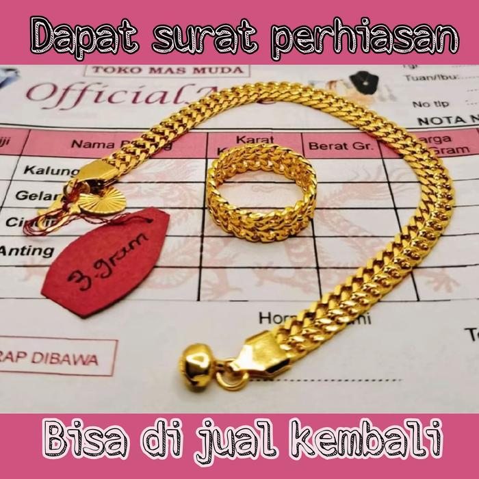 gelang tangan emas muda motif tikar free cincin tikar dapat surat toko - G+Cgulltikar