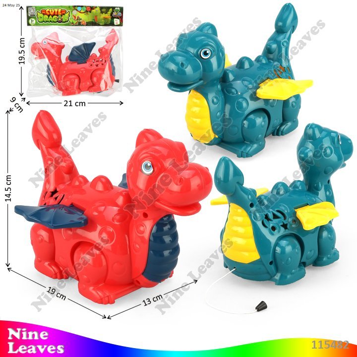 Mainan Anak Hewan Naga Pullstring Mainan Tarik Jalan Cute Dragon