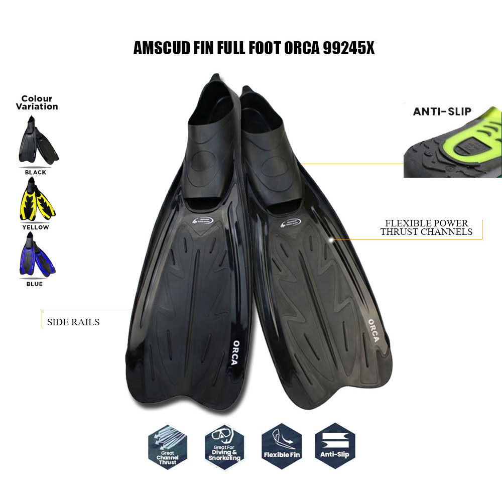 AmScuD Fin Full Foot Orca / Kaki Katak Snorkling / Fin Snorkling / Kaki Katak Selam