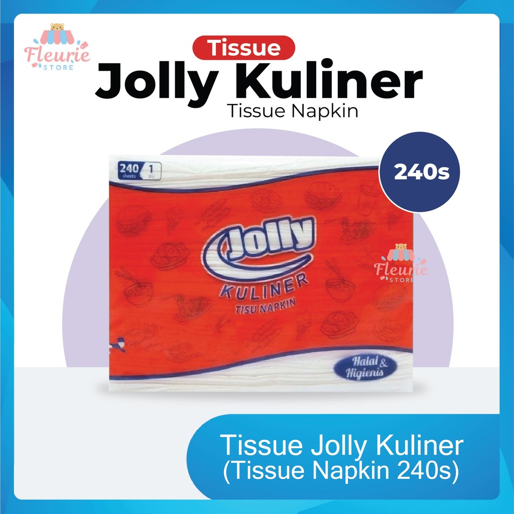 Tissue Jolly Kuliner (Tissue Napkin) 240s - Tissue Jolly Serbaguna