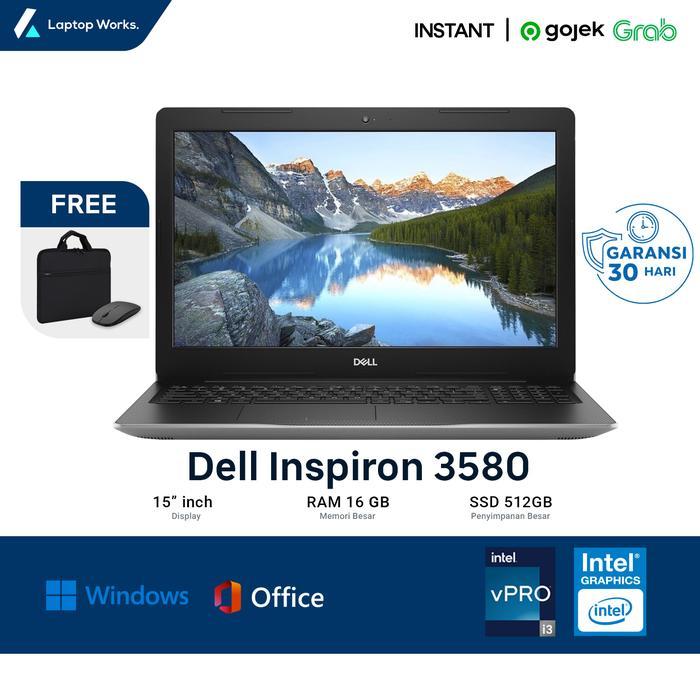 Laptop Dell Inspiron 3580 Core I3 Gen 6 Ram 16 Gb Ssd 512 Gb Bonus Mouse & Tas
