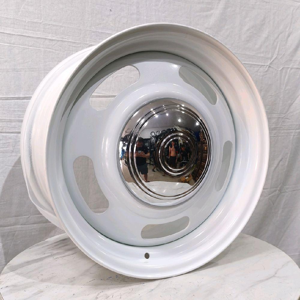 4pcs Velg Besi FT1501 17x8.0 5H 114.3 / 108 ET35 WHITE Dop Chrome  Ring 17 R17 lebar 8 SMOOTHIE Clas