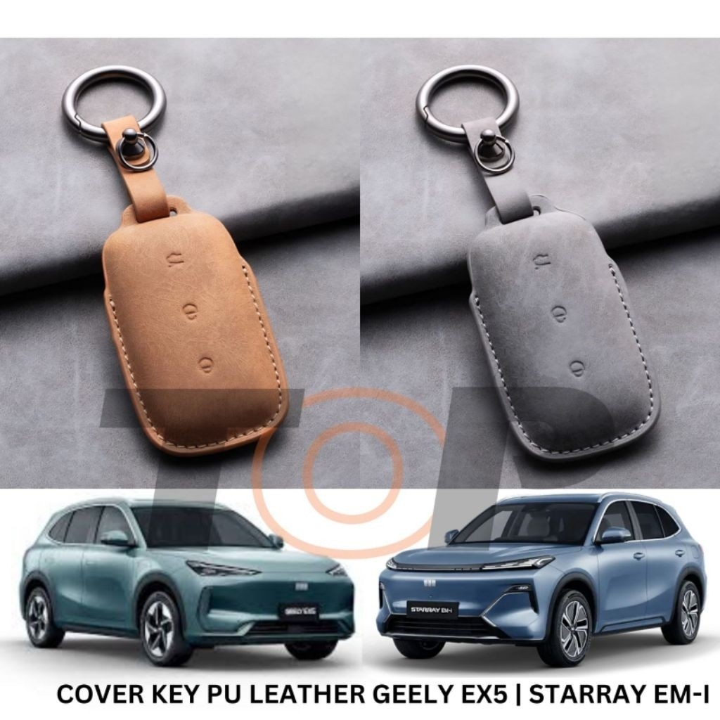 (Zee Nana) COVER KEY PU LEATHER GEELY EX5 STARRAY EM-I MAX PRO PREMIUM CAR CASE SARUNG CASING REMOTE