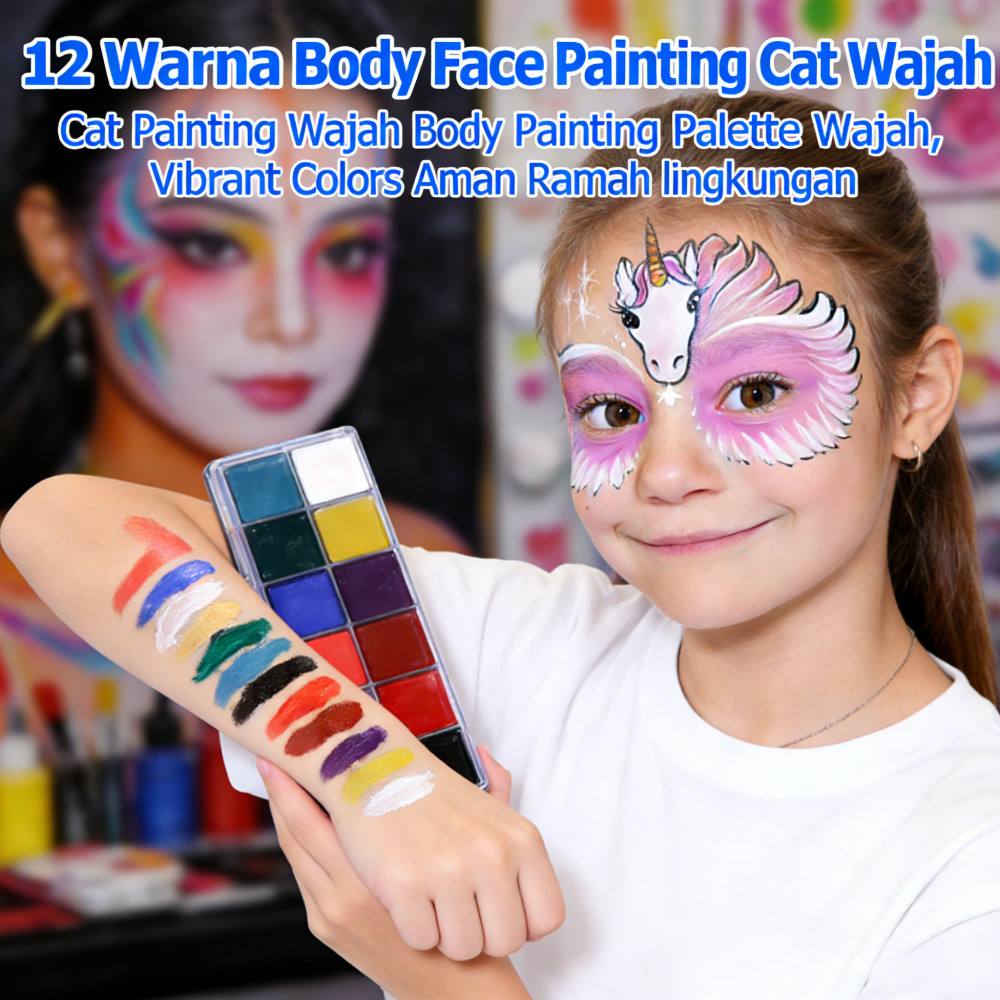 Wajah Body Painting Palette Cat Wajah Painting Warna 12 Face Painting